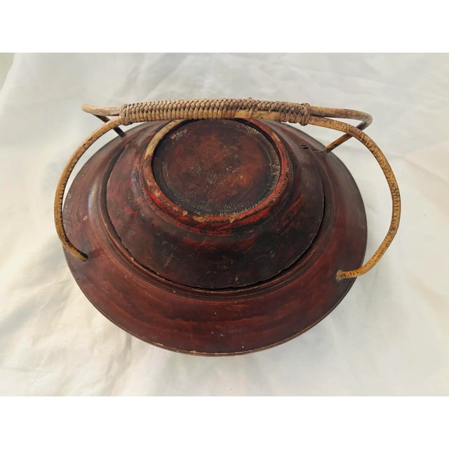 Antique Chinese Wood Food Basket For Sale In Palm Springs - Image 6 of 11
