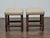 Pair of English 19th Century Hardwood Bobbin Stools with Linen Upholstery For Sale - Image 4 of 11