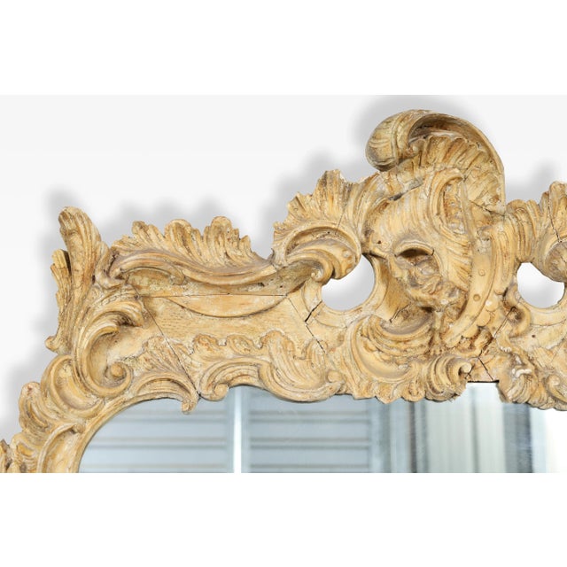 Rococo 19th Century French Louis XV Revival Hand-Carved Mirror For Sale - Image 3 of 12
