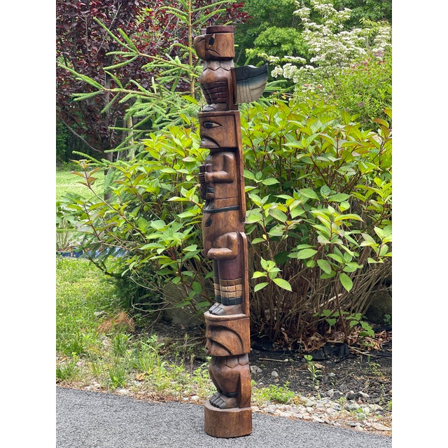 Vintage Pacific Northwest Coast of North America Totem Pole For Sale - Image 9 of 9
