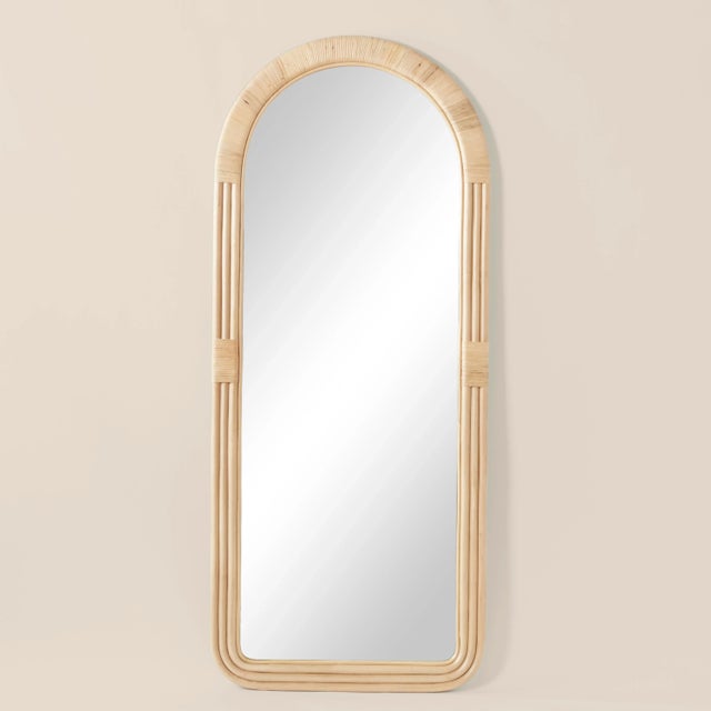 Pelicano Rattan Floor Mirror For Sale - Image 9 of 9