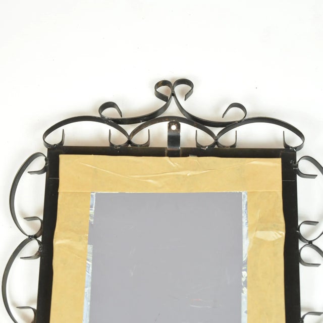 1970s Mid-Century Modern Rectangular Mirror Made of Metalwork, Germany For Sale - Image 10 of 12