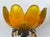 Vintage Hollywood Regency Amber Glass Floral Centerpiece Bowl With Crystal Prisms & Marble Base For Sale - Image 12 of 12