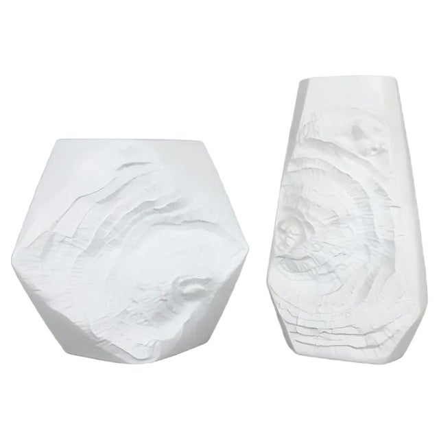 Op Art Biscuit Porcelain Vases from AK Kaiser, Germany, 1970s, Set of 2 For Sale