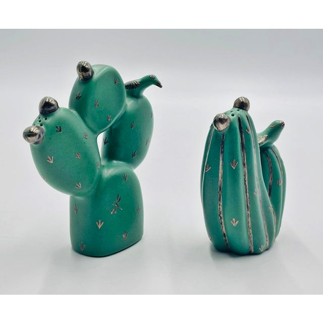 1980s Emilia Castillo Pure Silver & Porcelain Salt & Pepper Shakers, Mexican Modernism For Sale - Image 10 of 18