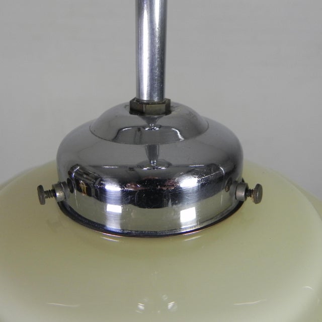 Art Deco Pendant Lamp with Glass Decagonal Shade, 1930s For Sale - Image 9 of 18