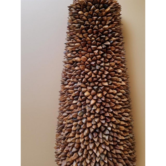 Handcrafted Pili Nut Shells Table or Floor Lamps, USA, 2000s, Set of 2 For Sale - Image 6 of 17