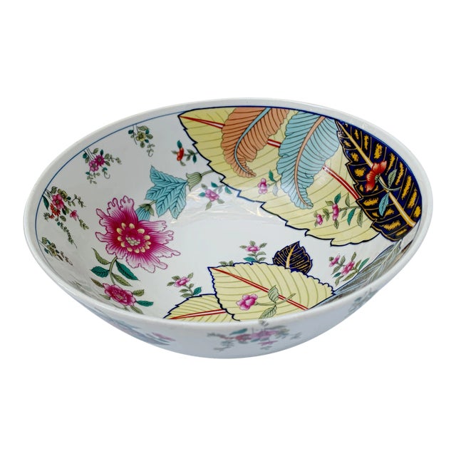 Vintage Tobacco Leaf China Medium Serving Bowl For Sale