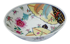 Vintage Tobacco Leaf China Medium Serving Bowl