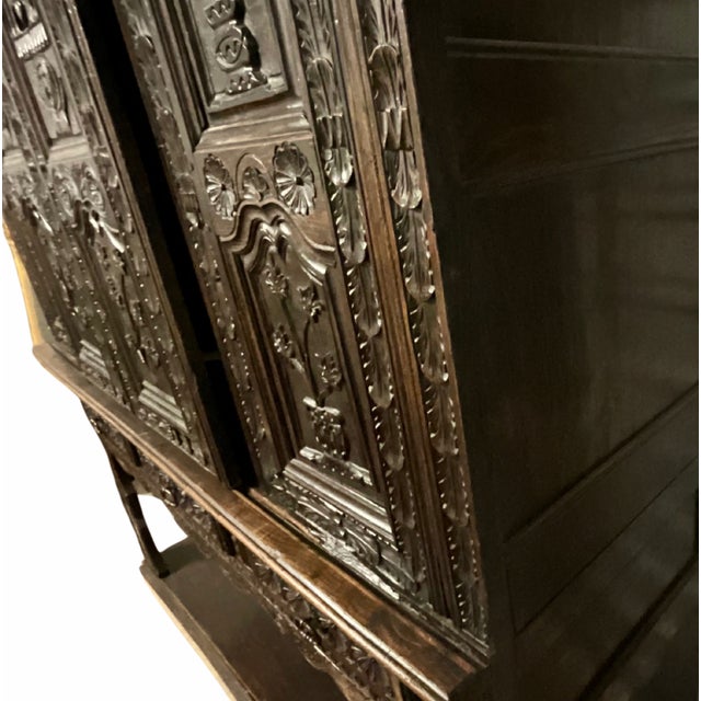 Antique Hand-Carved European French Revival Cupboard For Sale - Image 4 of 11