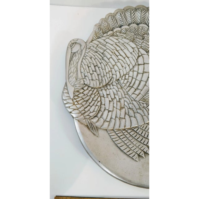 American Vintage Cast Aluminum Turkey Platter Thanksgiving Fall Tray For Sale - Image 3 of 7