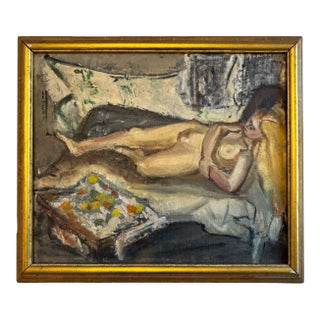 Constance Levene 1960 Figurative Nude Oil Painting — American (20th Century) For Sale