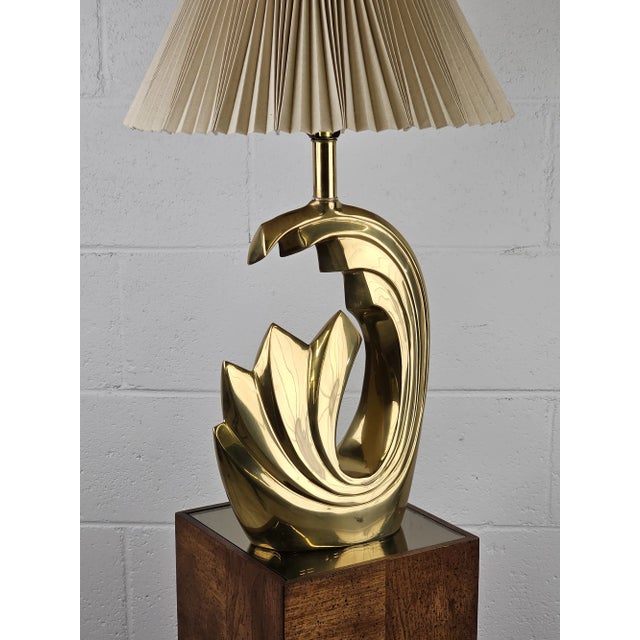 Pierre Cardin 1980s Pierre Cardin Solid Brass Tidal Wave Lamp For Sale - Image 4 of 9