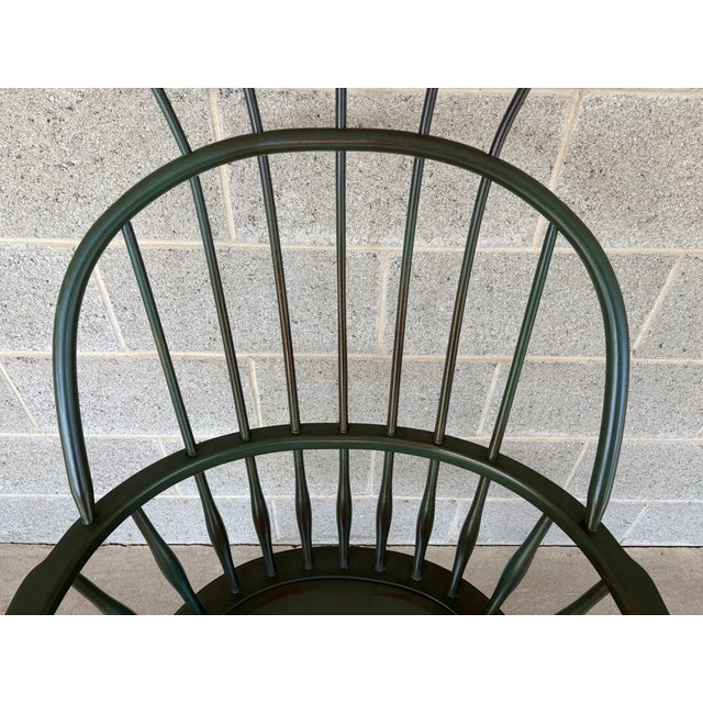 Nichols & Stone Olive Green Maple Comb Back Arm Chair For Sale In Philadelphia - Image 6 of 10