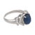 Vintage Gia 3.83 Carat Sapphire Diamond Platinum Ring, Size 6.5 For Sale - Image 4 of 8