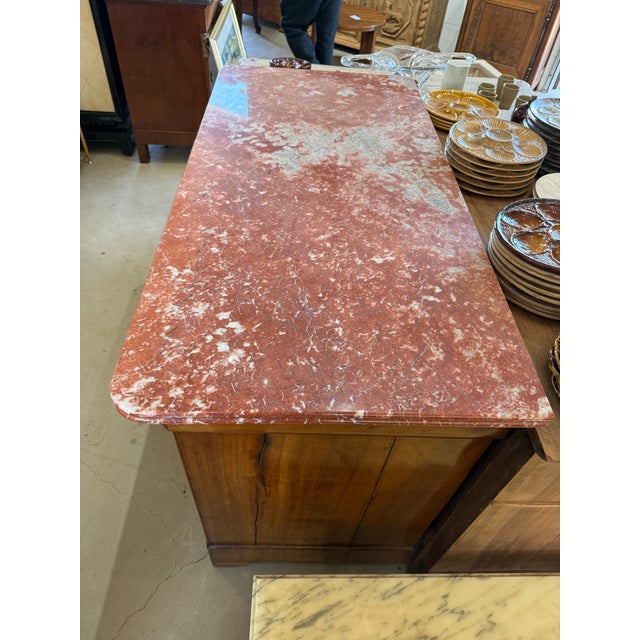 19th Century Louis Philippe Walnut Marble Top Chest of Drawer / Commodes For Sale - Image 12 of 12