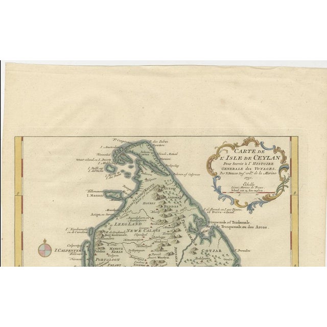 Antique Map of Sri Lanka, 1750 For Sale - Image 9 of 10