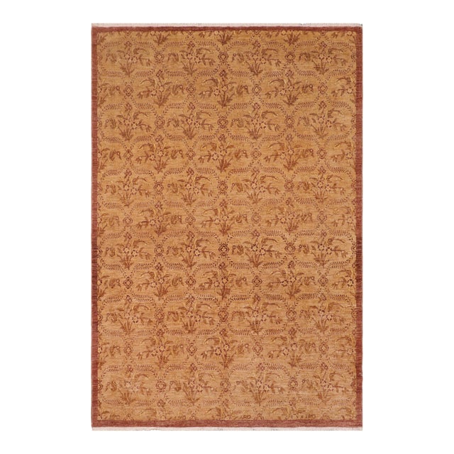 Boho Chic Ziegler Staci Tan Gold Hand-Knotted Wool Rug - 8'2'' X 10'0'' For Sale