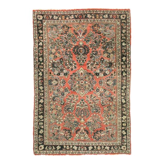 Vintage Circa 1940 Oriental Area Rug 3ft 3in X 4ft 11in For Sale
