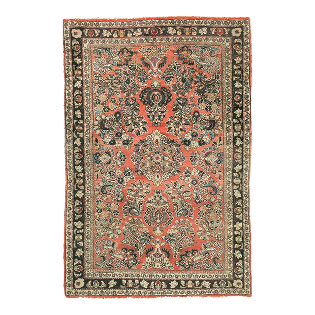 Vintage Circa 1940 Oriental Area Rug 3ft 3in X 4ft 11in For Sale