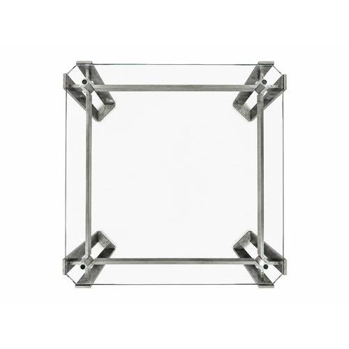 Brutalist Coffee Table in Metal and Glass, 1980s For Sale - Image 6 of 8