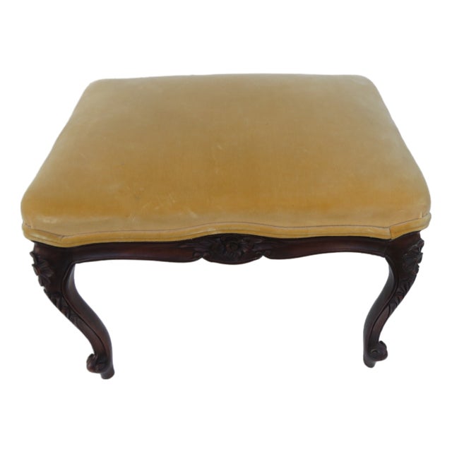 Early 1900s French Carved Ottoman Stool 6270 For Sale
