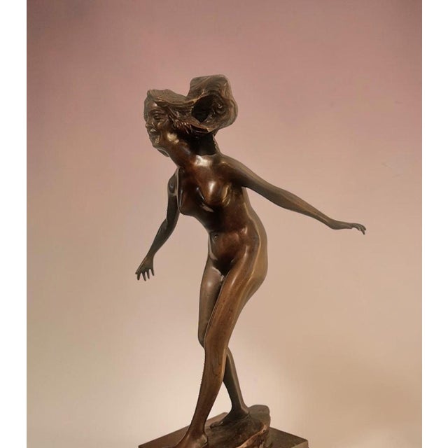 Early 20th Century French School, Nude Sculpture, 1910, Bronze and Marble For Sale - Image 5 of 15