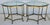 Hollywood Regency Vintage Labarge Side Tables Brass Glass Hoof Footed Octagonal Pair For Sale - Image 3 of 12