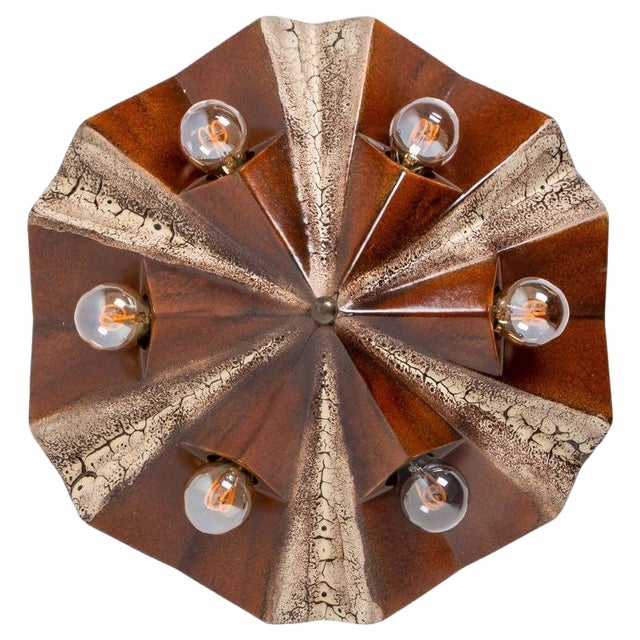 German Caroussel Brown Ceramic Lamp from Pan, 1970s For Sale