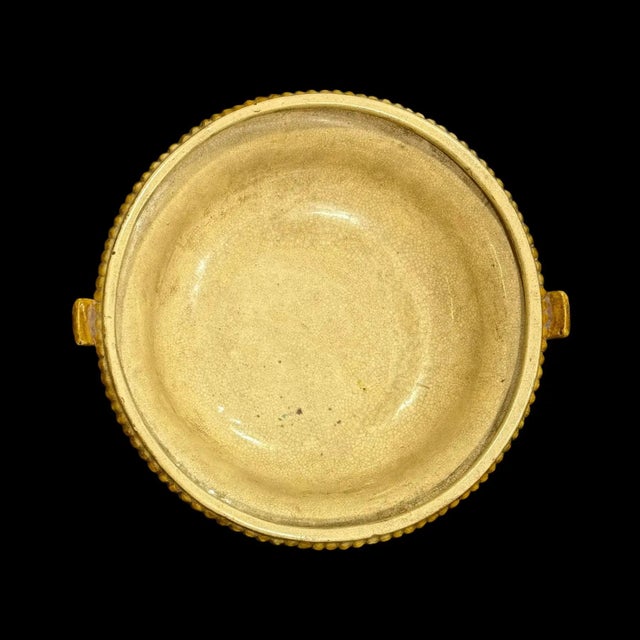 Ceramic Antique English Minton-Style Majolica Figural Tazza Centerpiece With Maiden & Cherub For Sale - Image 7 of 7