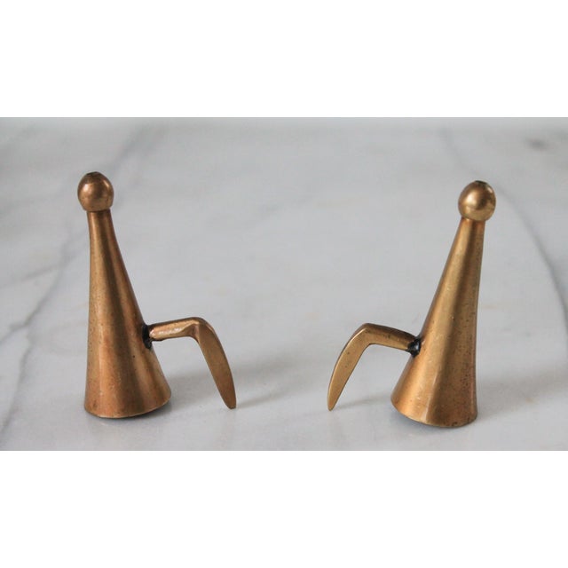 Brass Vintage Brass Chamberstick Candle Holders W/ Snuffers - A Pair For Sale - Image 8 of 9