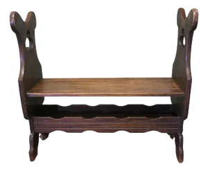 Irish Walnut Bench with Shoe Storage, 1920s