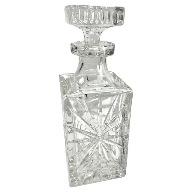 Vintage Belgian Cut-Crystal Decanter for Val Saint Lambert , 1950 For Sale - Image 9 of 13