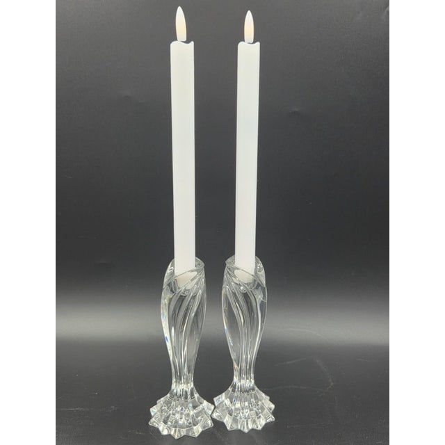 Late 20th Century Lenox Artic Bloom Crystal Candlestick Holders- A Pair For Sale - Image 14 of 18