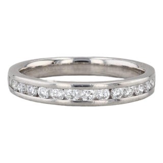 0.45ctw Diamond Wedding Band 950 Platinum Size 7 Stackable Anniversary Ring Igi For Sale