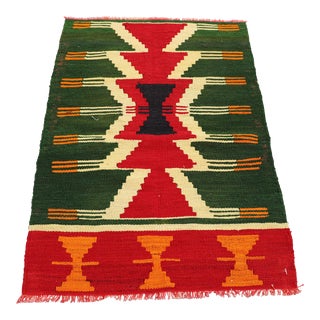 1960s Rustic Farmhouse-Style Turkish Kilim Rug For Sale