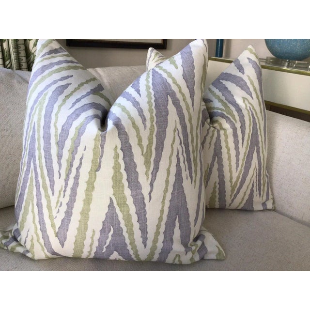 Abstract Anna French for Thibaut "Highland Peak" in Plum Pillows- a Pair For Sale - Image 3 of 3