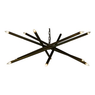 NOIR Ikram Chandelier, Metal with Brass Finish For Sale