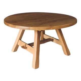 Rustic Light Oak Coffee Table, Belgium, 1960s For Sale