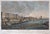 Antique perspective engraving titled Vue de Londres, depicting the Thames riverfront and several of London’s most notable...