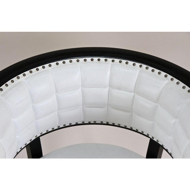 Wood Vintage Armchair in White Leather by M. Kammerer for Thonet, 1980 For Sale - Image 7 of 17