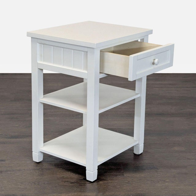 Traditional Pottery Barn Beadboard Nightstand For Sale - Image 3 of 9
