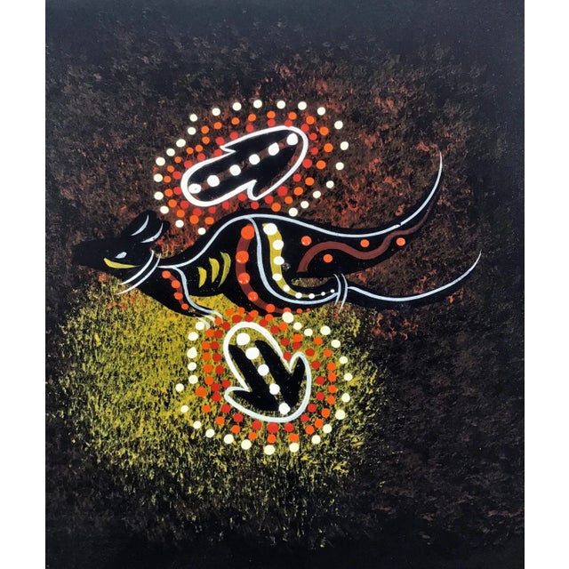 Black Asian Modern Black Lacquer Hand Painted Kangaroo Bowl For Sale - Image 8 of 10