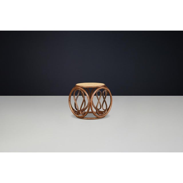 Wood Vintage Austrian Bentwood and Cane Stools by Michael Thonet, 1960s, Set of 4 For Sale - Image 7 of 11