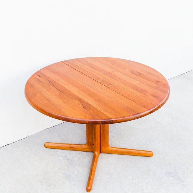 Brown 1980s Restored Danish Modern Solid Teak Expandable Dining Table For Sale - Image 8 of 10