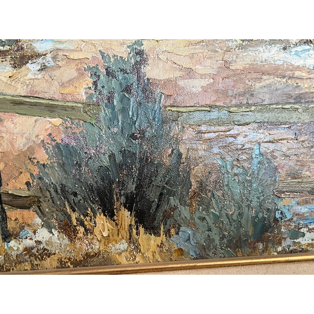 Hans Ressdorf Original Oil Painting Church Canoncito New Mexico 18x24 Southwest For Sale - Image 4 of 11