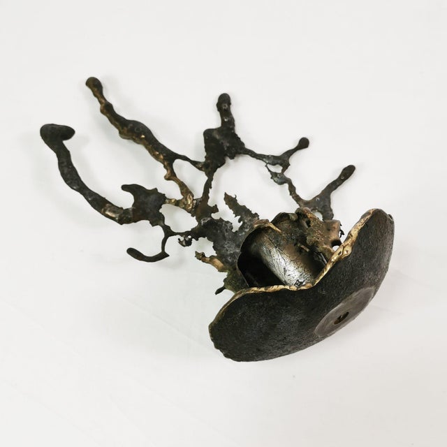 Brutalist Cast Iron Candlestick, Belgium, 1960s For Sale - Image 11 of 15