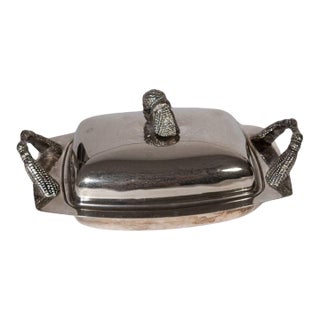 Vintage Silver Tassel Butter Dish For Sale