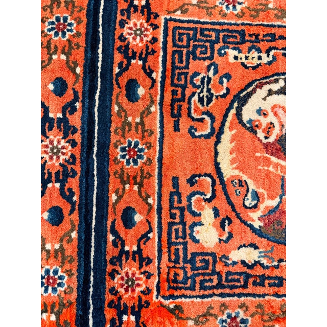 Peach Mid-20th Century Chinese Art Deco Rug 2'3" X 4'7" For Sale - Image 8 of 12