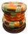 Vintage Italian Hand-Painted Metal Patchwork Drum Stool / Side Table For Sale